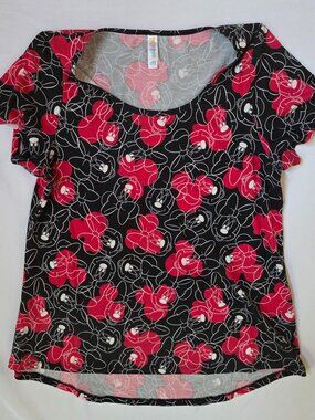 LuLaRoe Classic Tee — Disney Minnie Mouse Red & Black | Size L